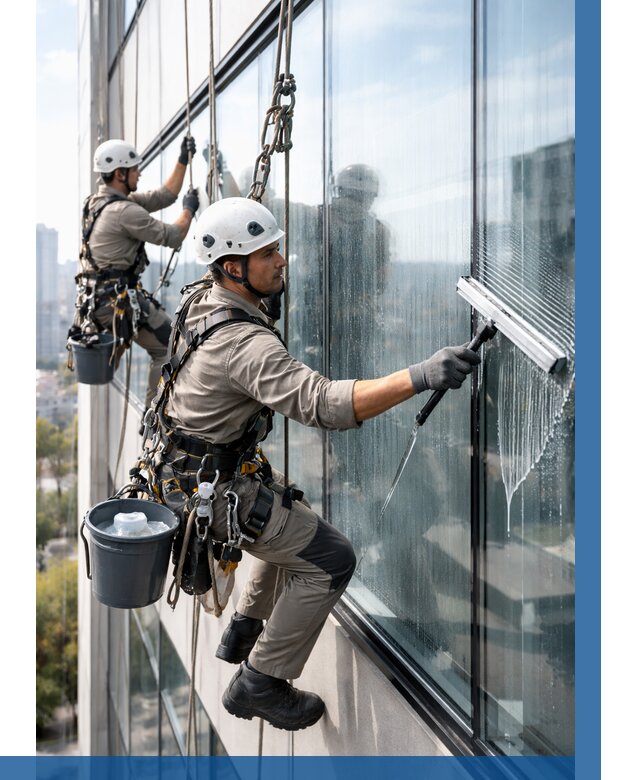 Мойка окон альпинистами в Тобольске от 4575 р. | ВЫСОТНИК-Тбл