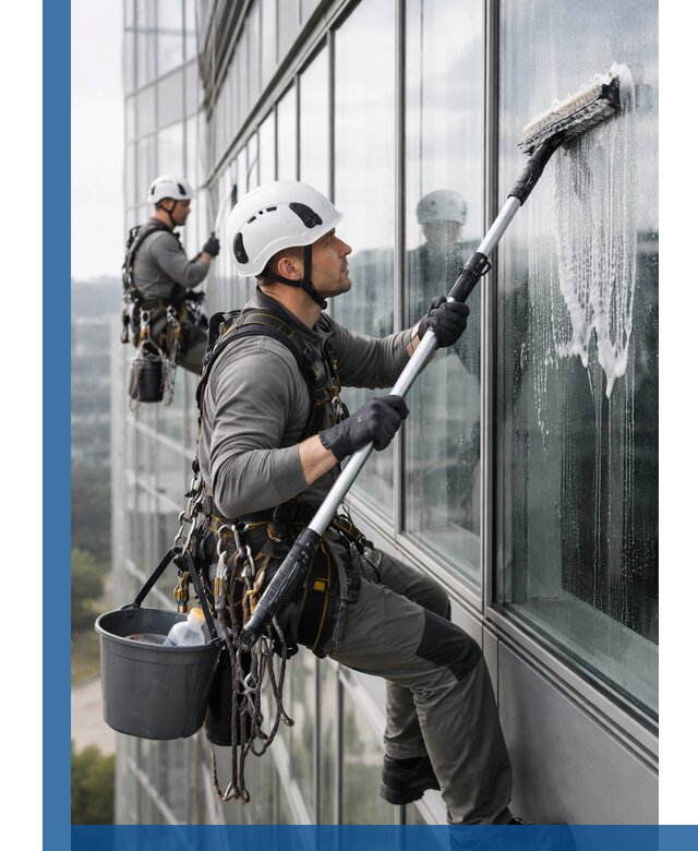 Высотная мойка сплошного остекления с выездом в Тобольске