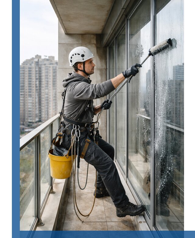 Профессиональная мойка балконного остекления в Тобольске