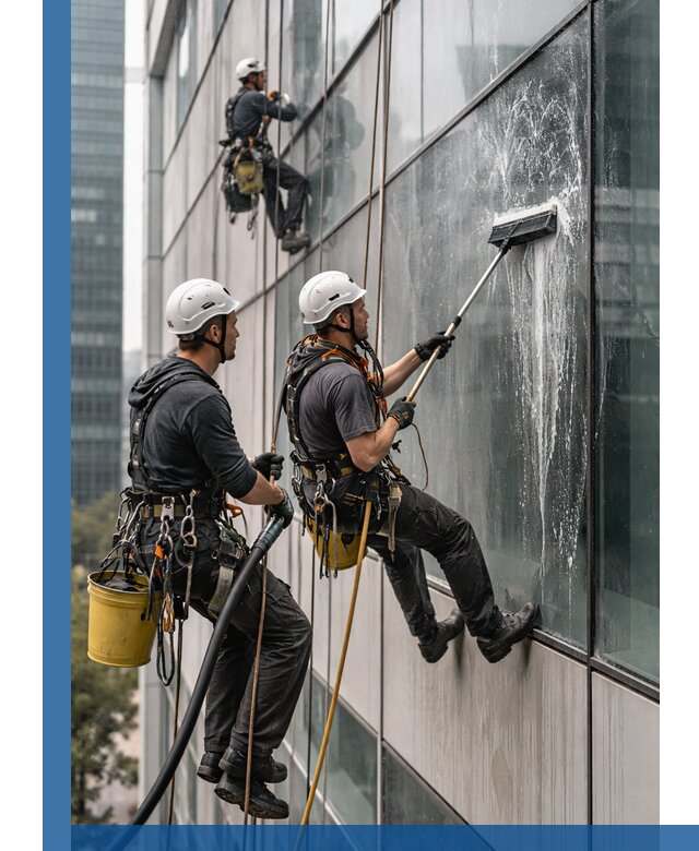 Профессиональная высотная мойка фасадов зданий в Тобольске