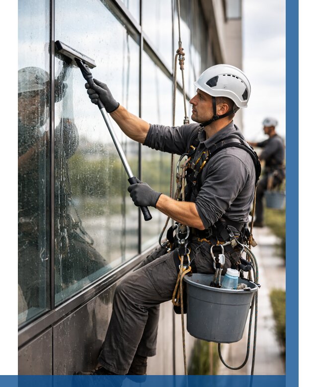 Мойка стеклянных фасадов в Тобольске от 203 р. | ВЫСОТНИК-Тбл