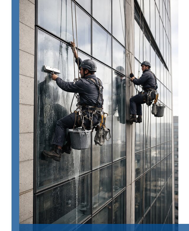 Профессиональная мойка стеклянных фасадов зданий в Тобольске