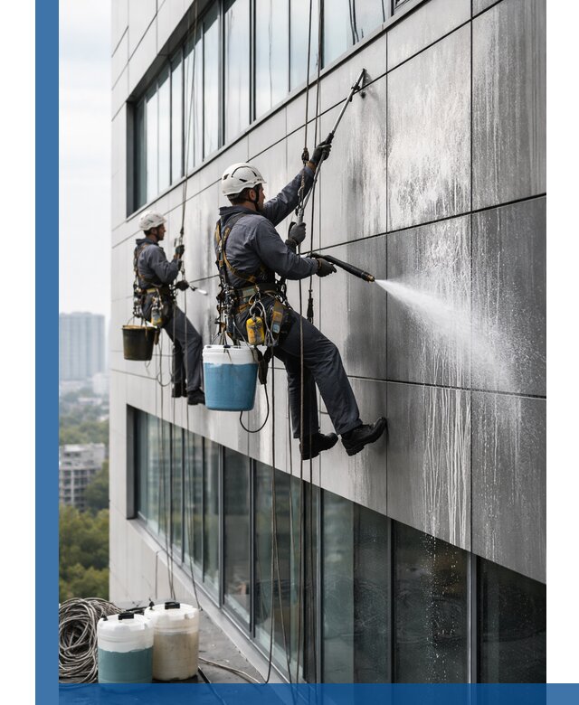 Профессиональная мойка вентилируемых фасадов в Тобольске