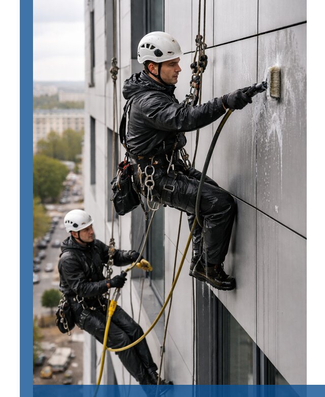 Профессиональная мойка фасада из композита в Тобольске