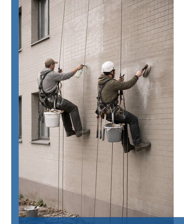 Удаление высолов с фасада зданий в Тобольске без повреждений и следов