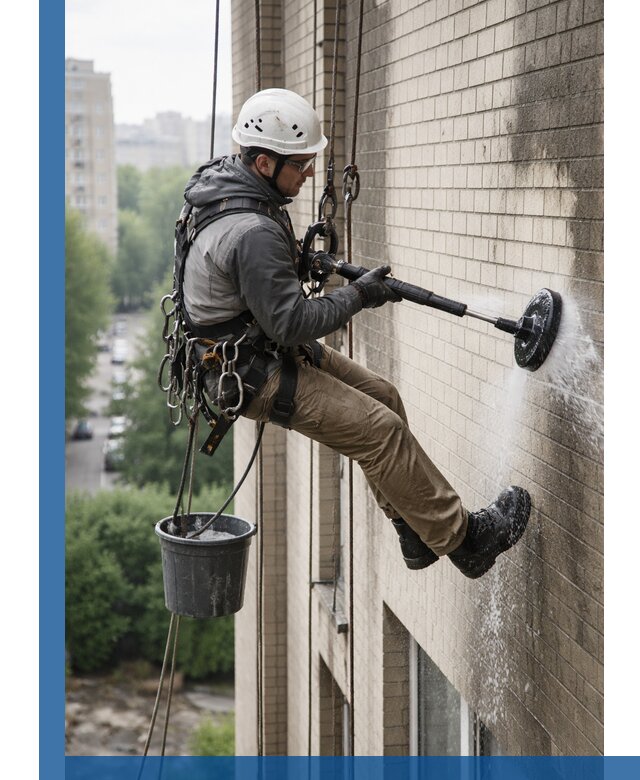 Очистка фасада от копоти в Тобольске профессионально и безопасно