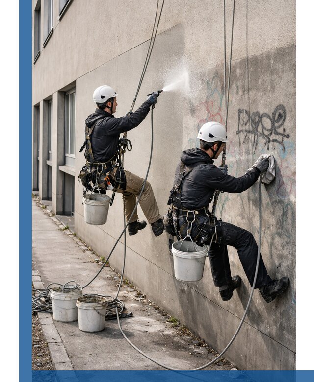 Антиграффити покрытие фасада с защитой от надписей в Тобольске