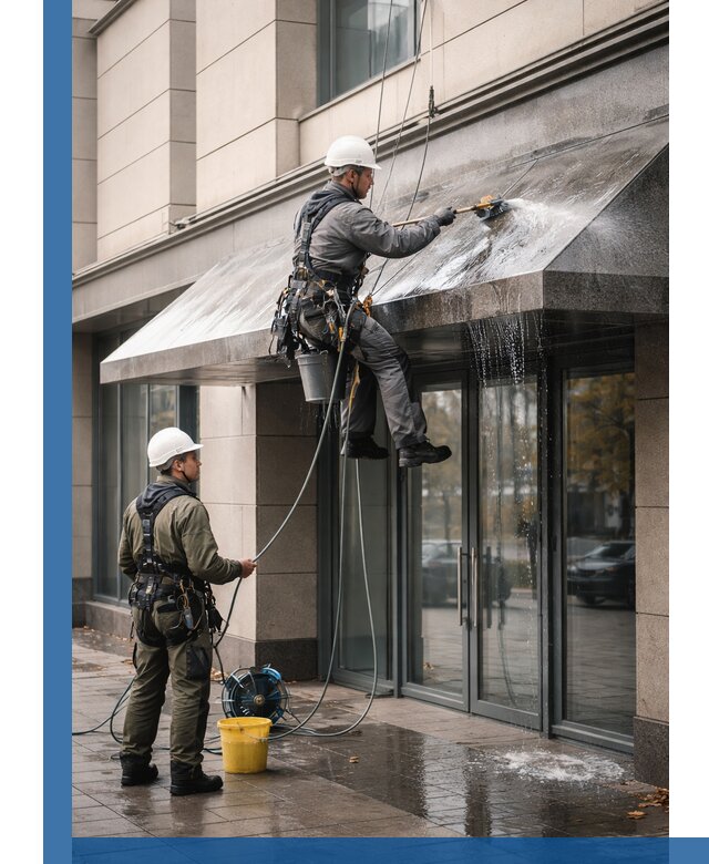 Профессиональная мойка козырьков и навесов в Тобольске