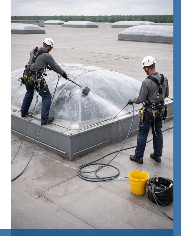 Мойка зенитных фонарей в Тобольске, заказать от 4575 р. | ВЫСОТНИК-Тбл