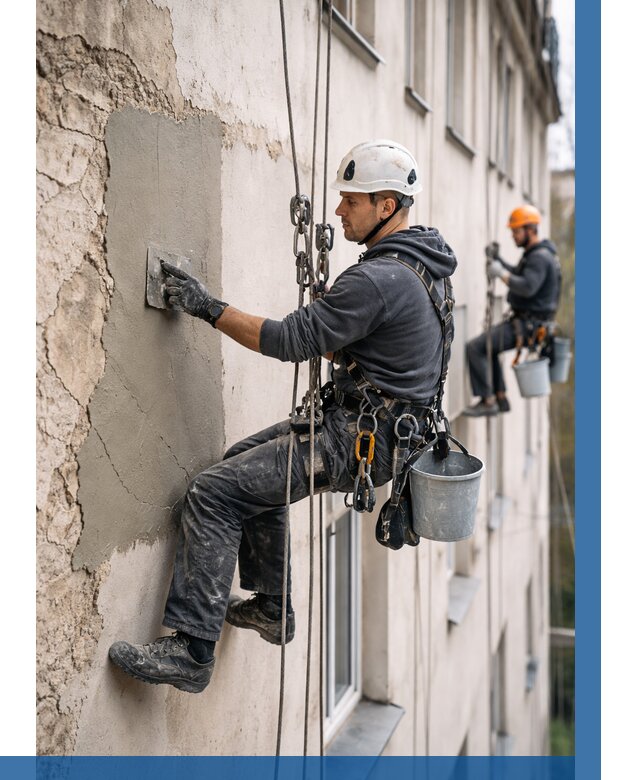 Восстановление штукатурки фасада в Тобольске от 1220 р. | ВЫСОТНИК-Тбл