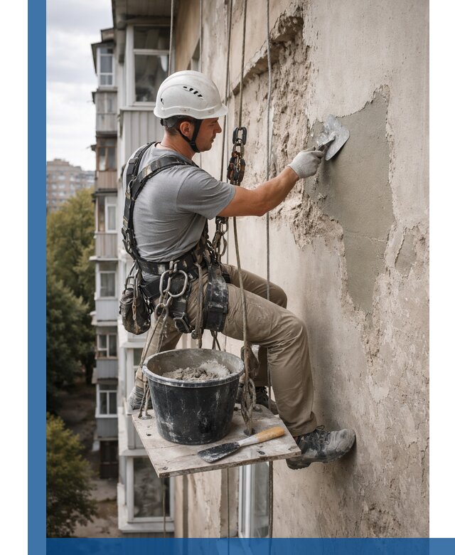 Восстановление фасадной штукатурки в Тобольске с гарантией качества
