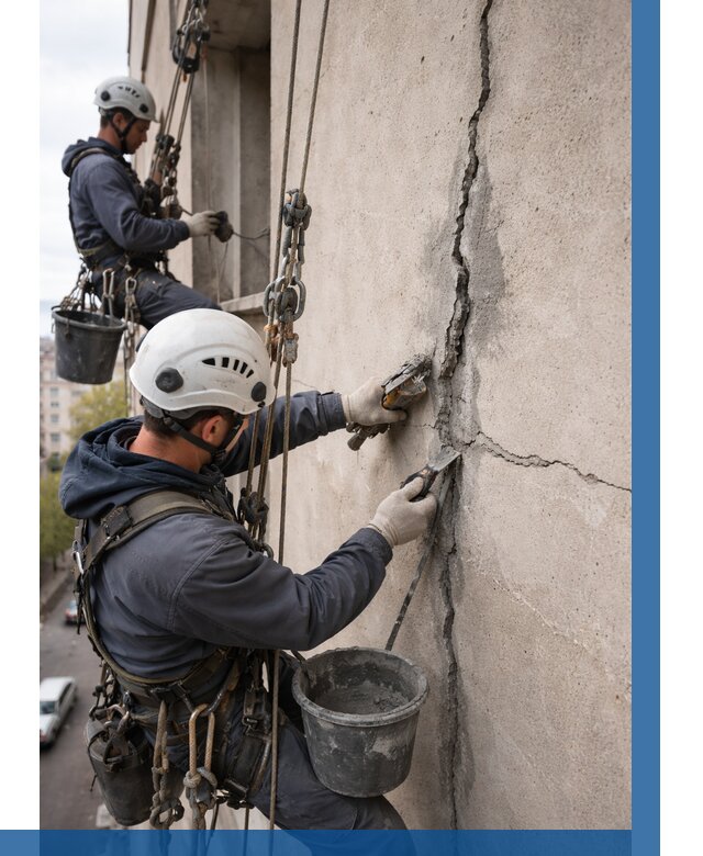 Заделка трещин на фасаде в Тобольске от 915 р. | ВЫСОТНИК-Тбл