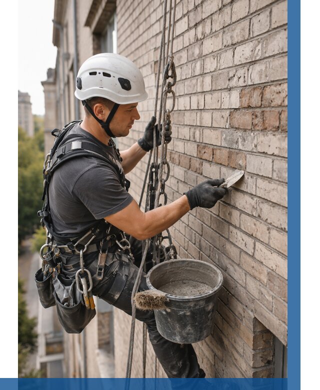 Ремонт кирпичной кладки фасада в Тобольске от 1830 р. | ВЫСОТНИК-Тбл