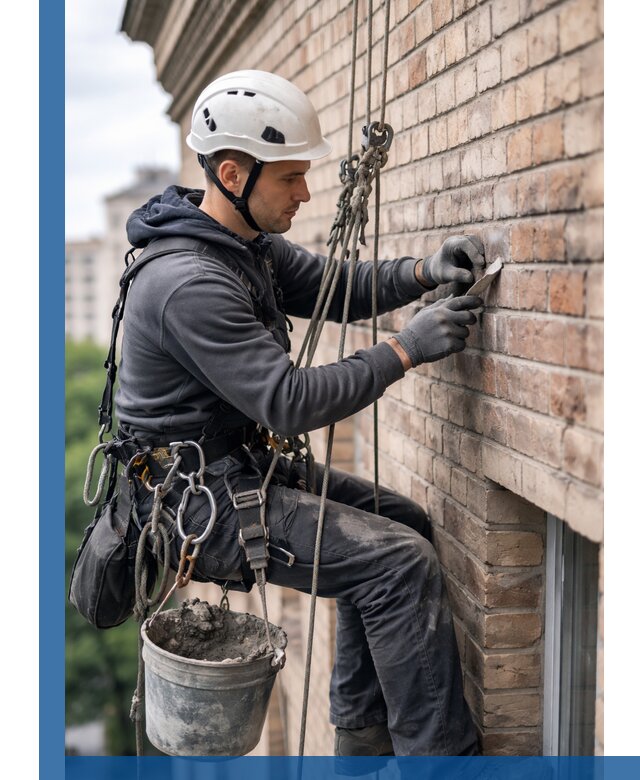 Качественный ремонт кирпичной кладки фасада в Тобольске с гарантией