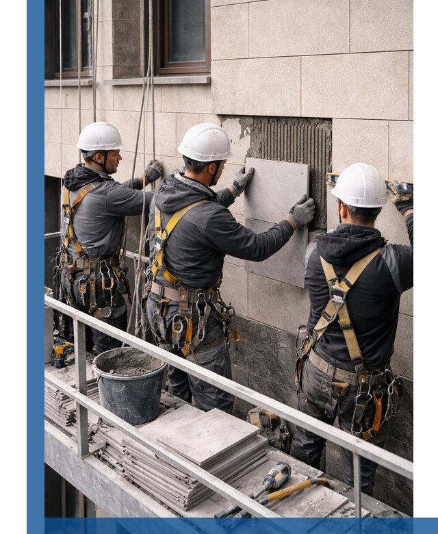 Ремонт облицовки фасада плиткой в Тобольске с гарантией