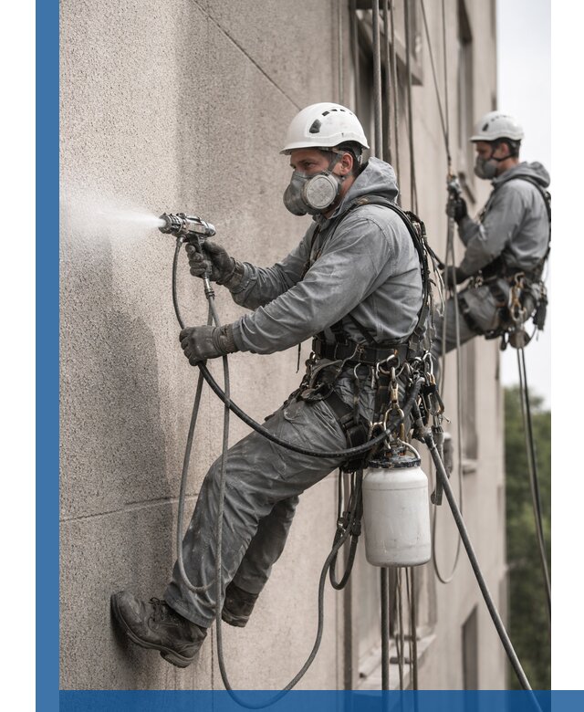 Безвоздушная покраска фасадов зданий в Тобольске профессионально