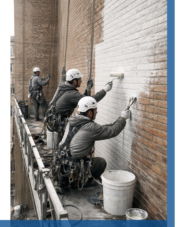 Покраска кирпичного фасада в Тобольске от 356 р. | ВЫСОТНИК-Тбл