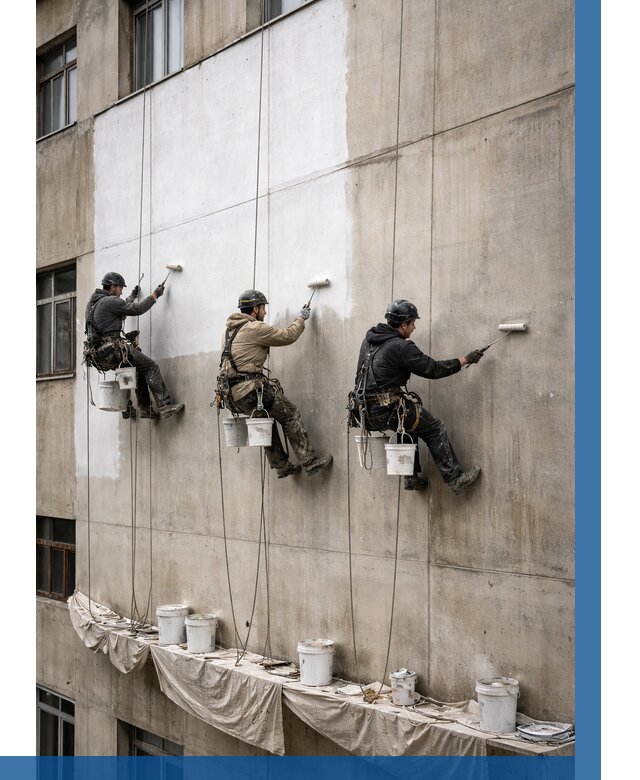 Покраска бетонного фасада в Тобольске от 356 р за м2 | ВЫСОТНИК-Тбл