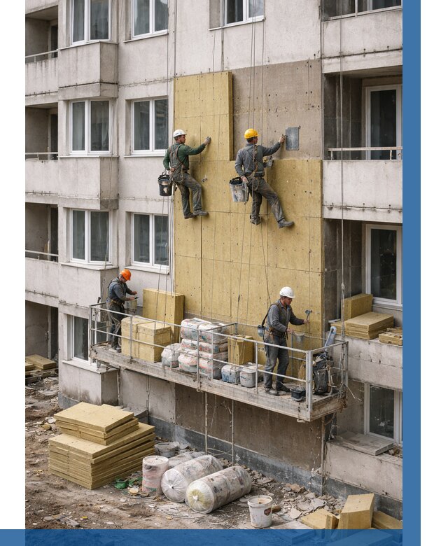 Утепление фасада минватой в Тобольске от 1525 р. | ВЫСОТНИК-Тбл