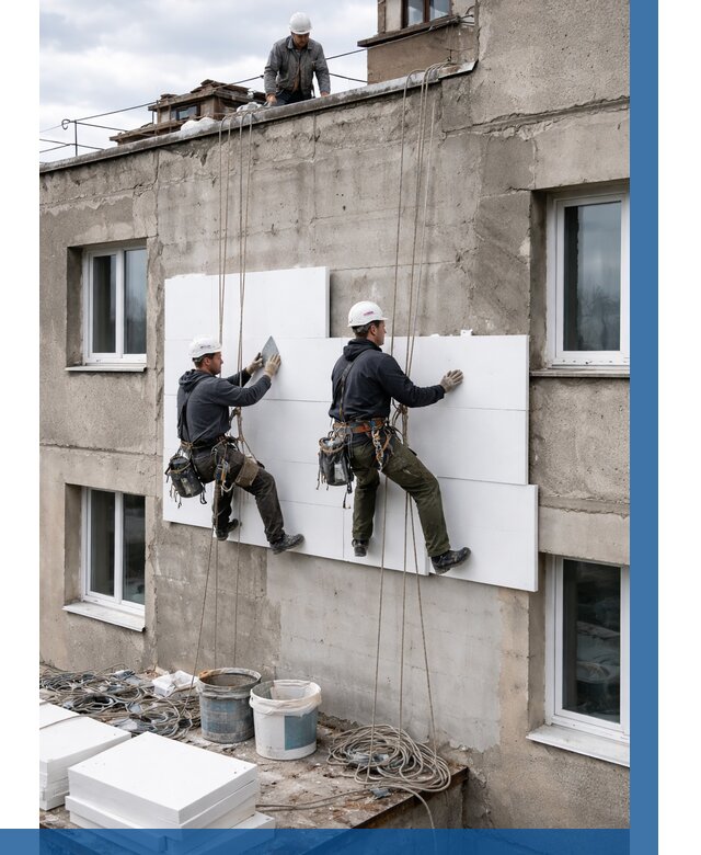 Утепление фасада пенополистиролом в Тобольске от 1830 р. | ВЫСОТНИК-Тбл