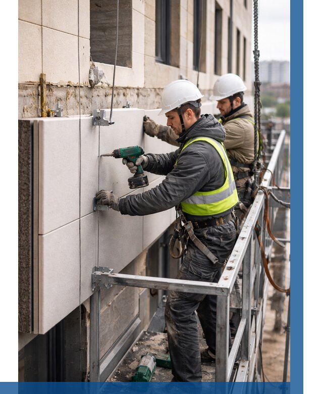 Монтаж фасадных термопанелей в Тобольске от 1525 р. | ВЫСОТНИК-Тбл