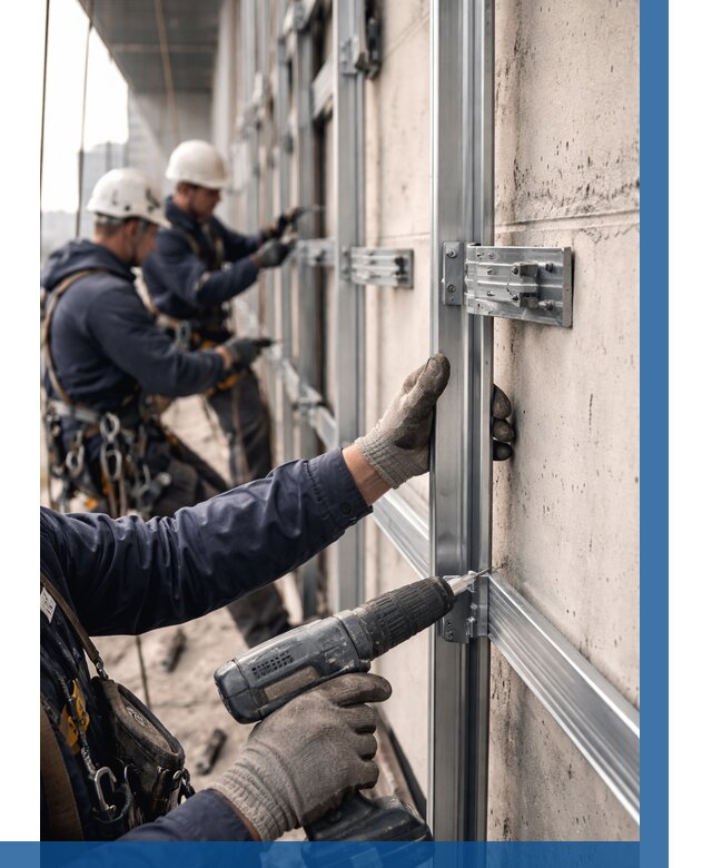 Монтаж подсистемы вентфасада в Тобольске от 864 р. | ВЫСОТНИК-Тбл