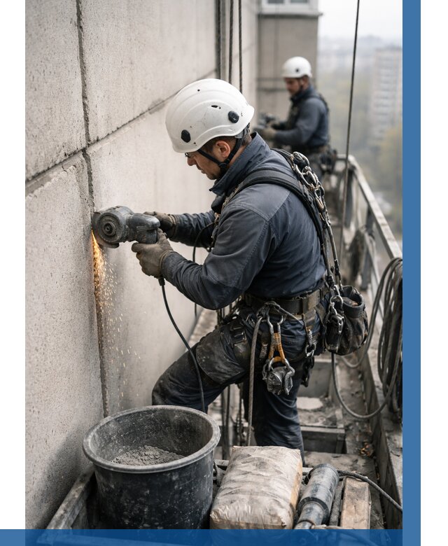 Штробление межпанельных швов в Тобольске от 1220 р. | ВЫСОТНИК-Тбл