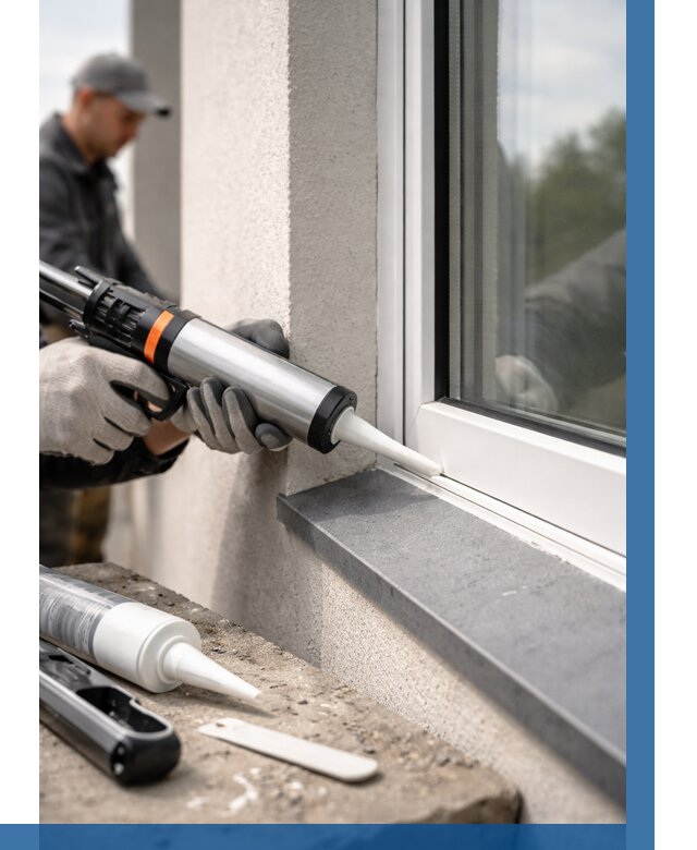 Герметизация монтажных швов окон в Тобольске от 661 р. | ВЫСОТНИК-Тбл