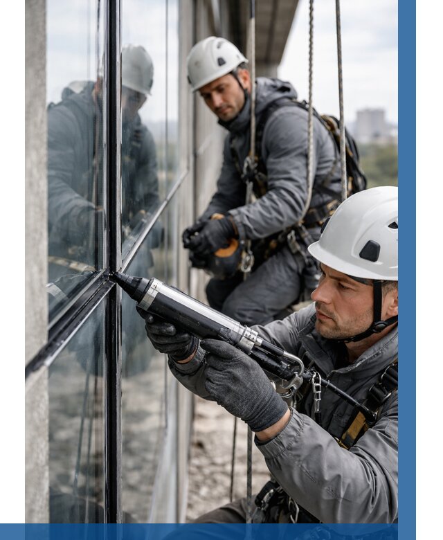 Герметизация витражных швов в Тобольске от 661 р. | ВЫСОТНИК-Тбл