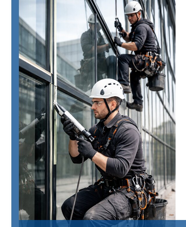 Герметизация витражных швов в Тобольске для зданий и фасадов