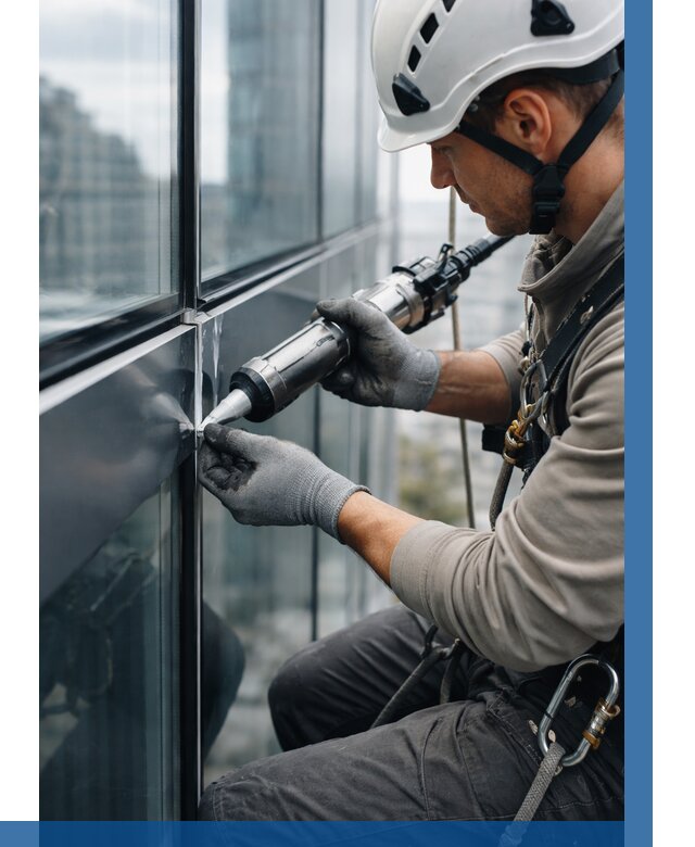 Герметизация стыков витража в Тобольске от 1220 р. | ВЫСОТНИК-Тбл