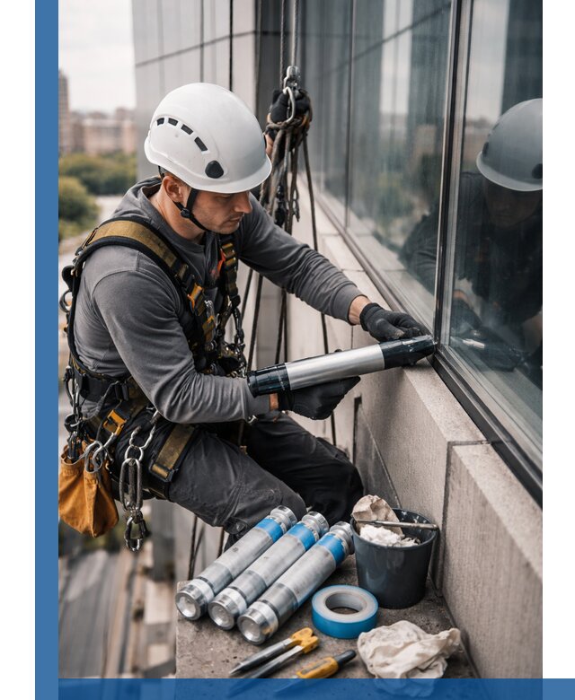 Герметизация стыков витража в Тобольске для герметичных фасадов