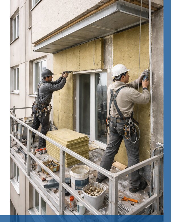 Утепление балкона снаружи в Тобольске от 1627 р. под ключ ВЫСОТНИК-Тбл