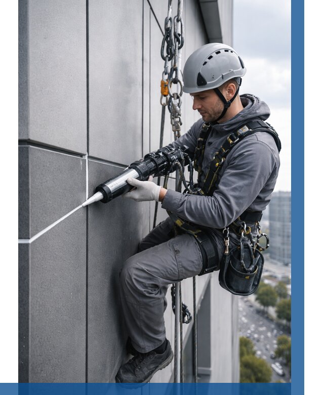 Герметизация стыков фасадных панелей в Тобольске от 6609 р.| ВЫСОТНИК-Тбл