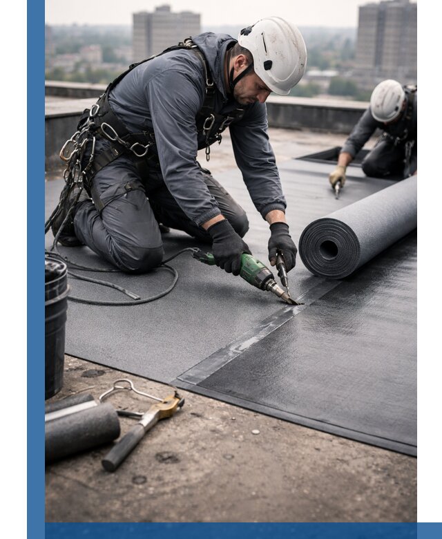 Ремонт мягкой кровли в Тобольске с выездом промальпинистов