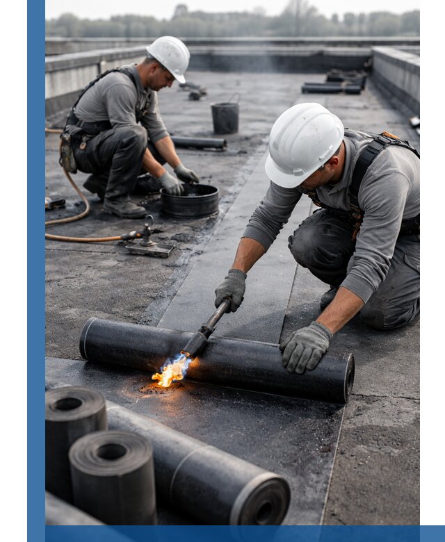 Ремонт рулонной кровли в Тобольске герметизация и восстановление