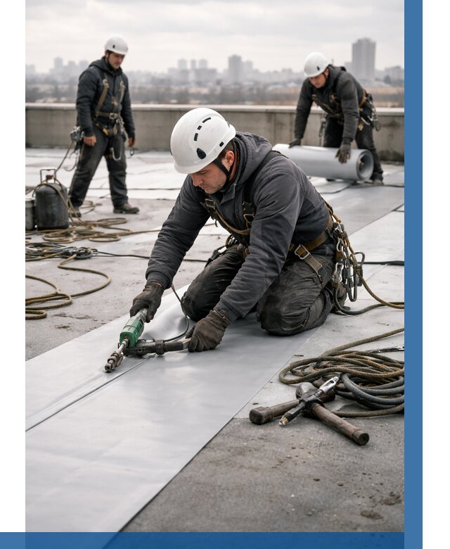 Ремонт мембранной кровли в Тобольске от 1830 р./м2 | ВЫСОТНИК-Тбл