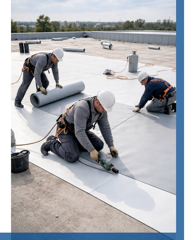 Монтаж мембранной кровли под ключ в Тобольске от 1220 р. | ВЫСОТНИК-Тбл