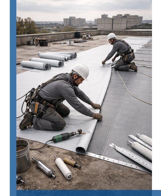 Монтаж мембранной кровли в Тобольске для промышленных зданий