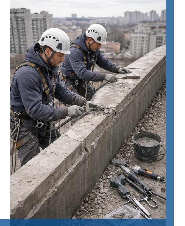 Ремонт парапета на кровле в Тобольске от 1525 р. | ВЫСОТНИК-Тбл