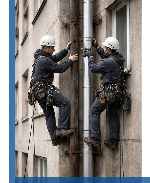 Замена водосточных труб в Тобольске: монтаж и демонтаж под ключ