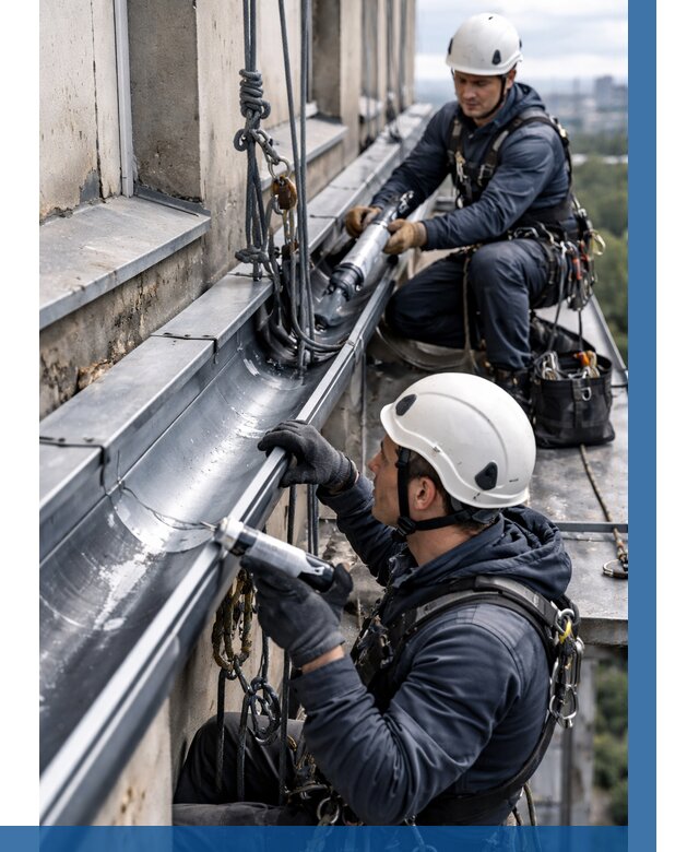 Ремонт водосточных желобов в Тобольске от 6609 р. | ВЫСОТНИК-Тбл