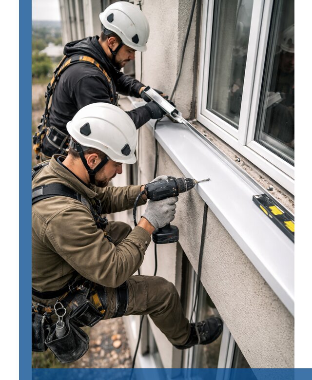 Профессиональный монтаж оконных отливов и отведения воды в Тобольске