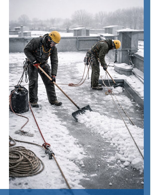 Очистка крыши от снега в Тобольске от 7625 р. | ВЫСОТНИК-Тбл