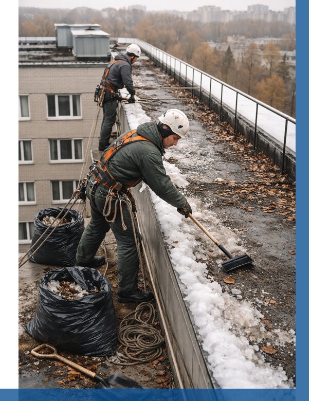 Очистка кровли по периметру в Тобольске от 559 р. | ВЫСОТНИК-Тбл