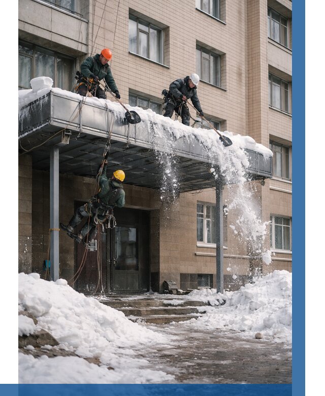 Очистка козырьков от снега в Тобольске от 3558 р. | ВЫСОТНИК-Тбл