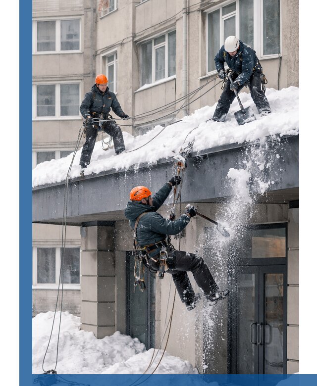 Безопасная очистка навесов от снега в Тобольске круглогодично