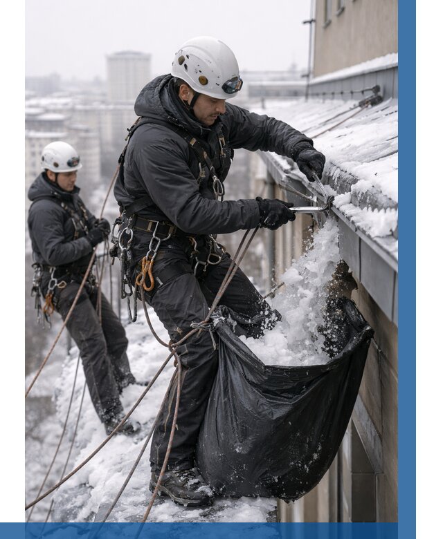 Аварийная очистка крыши в Тобольске под ключ от 305 р. | ВЫСОТНИК-Тбл