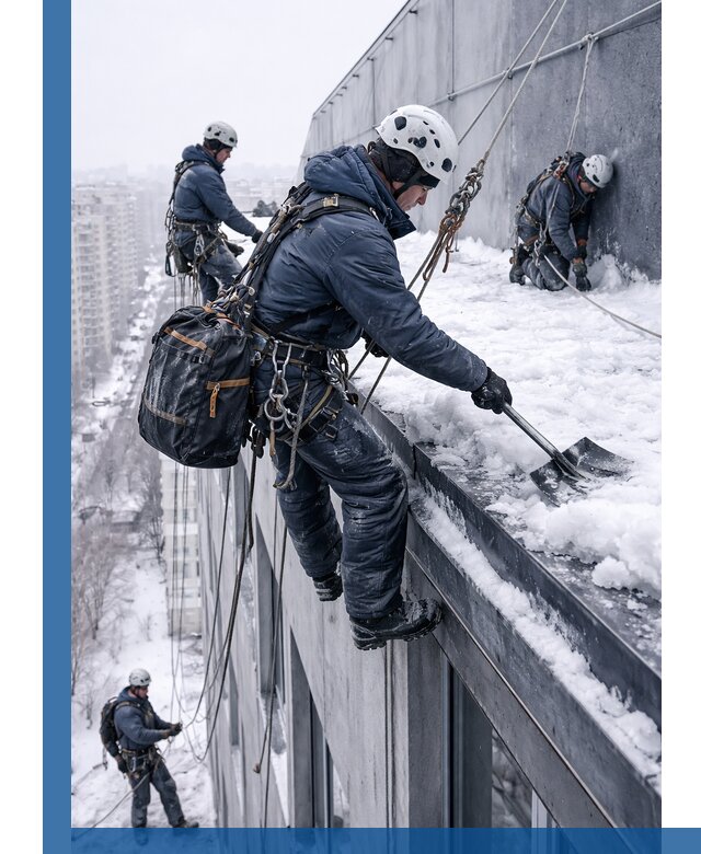 Абонентское обслуживание кровли зимой в Тобольске регулярный уход