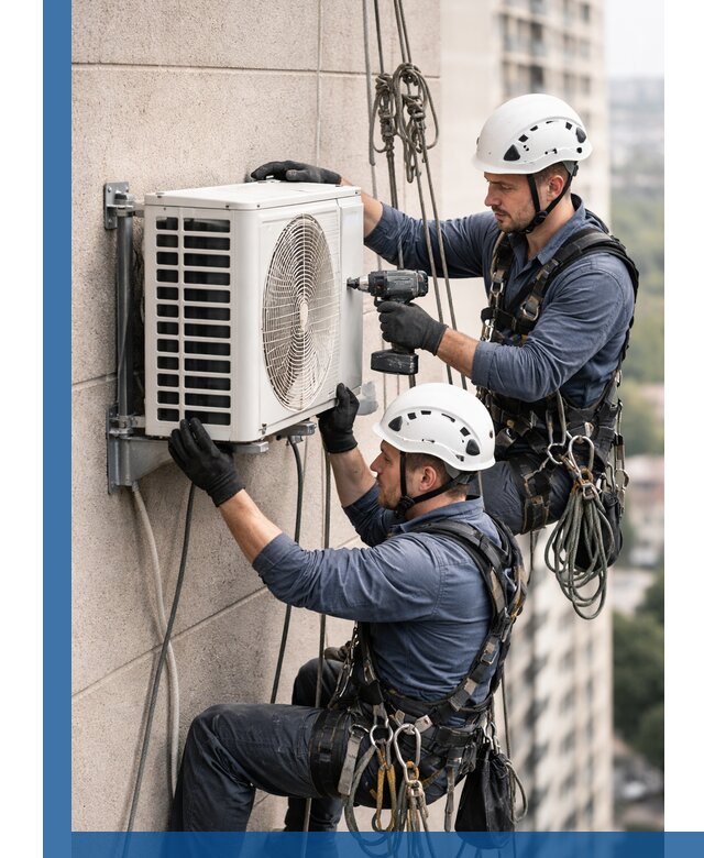 Монтаж внешнего блока кондиционера в Тобольске установка и крепление